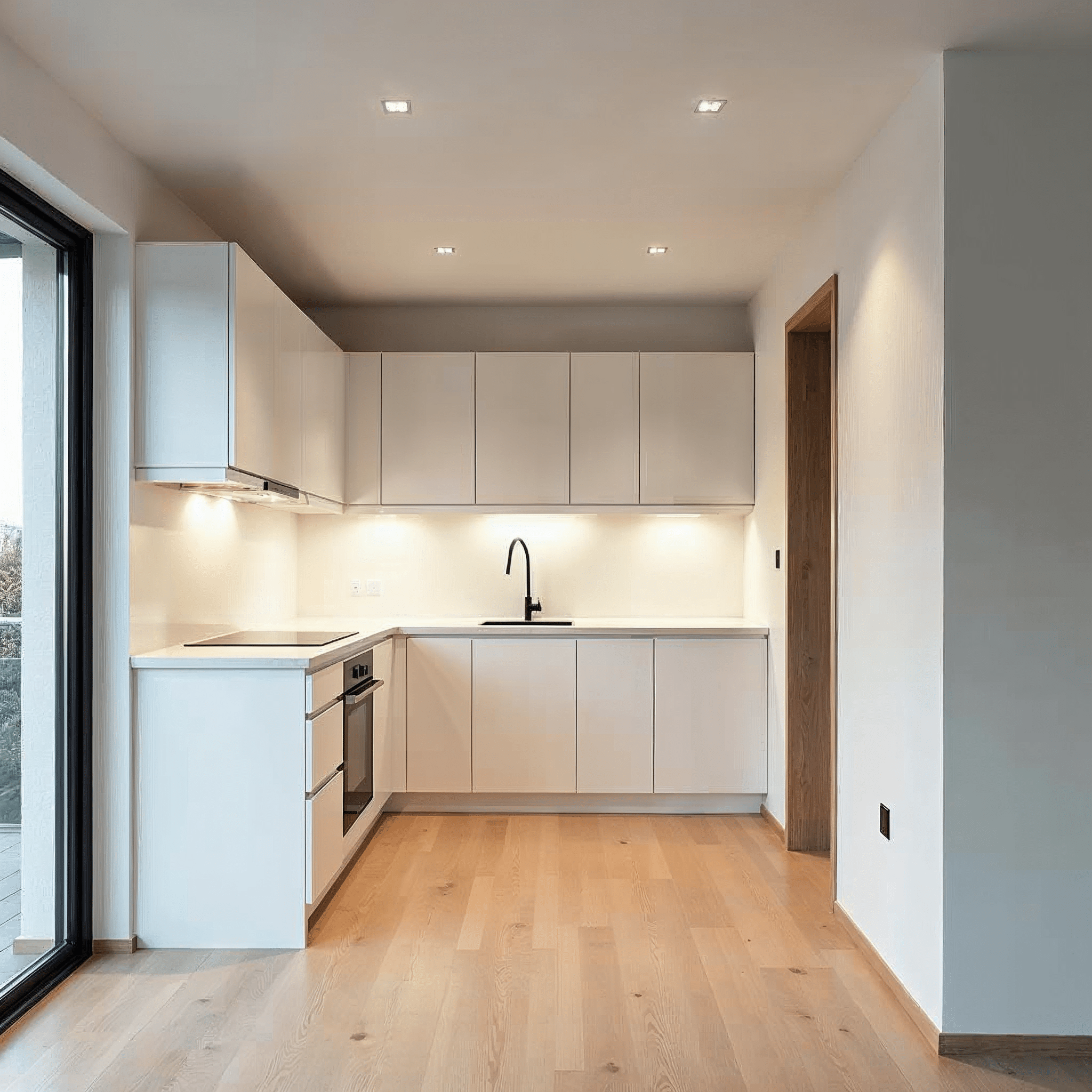 Fertige abgehängte Decke mit Spots in einer Küche in Bremen