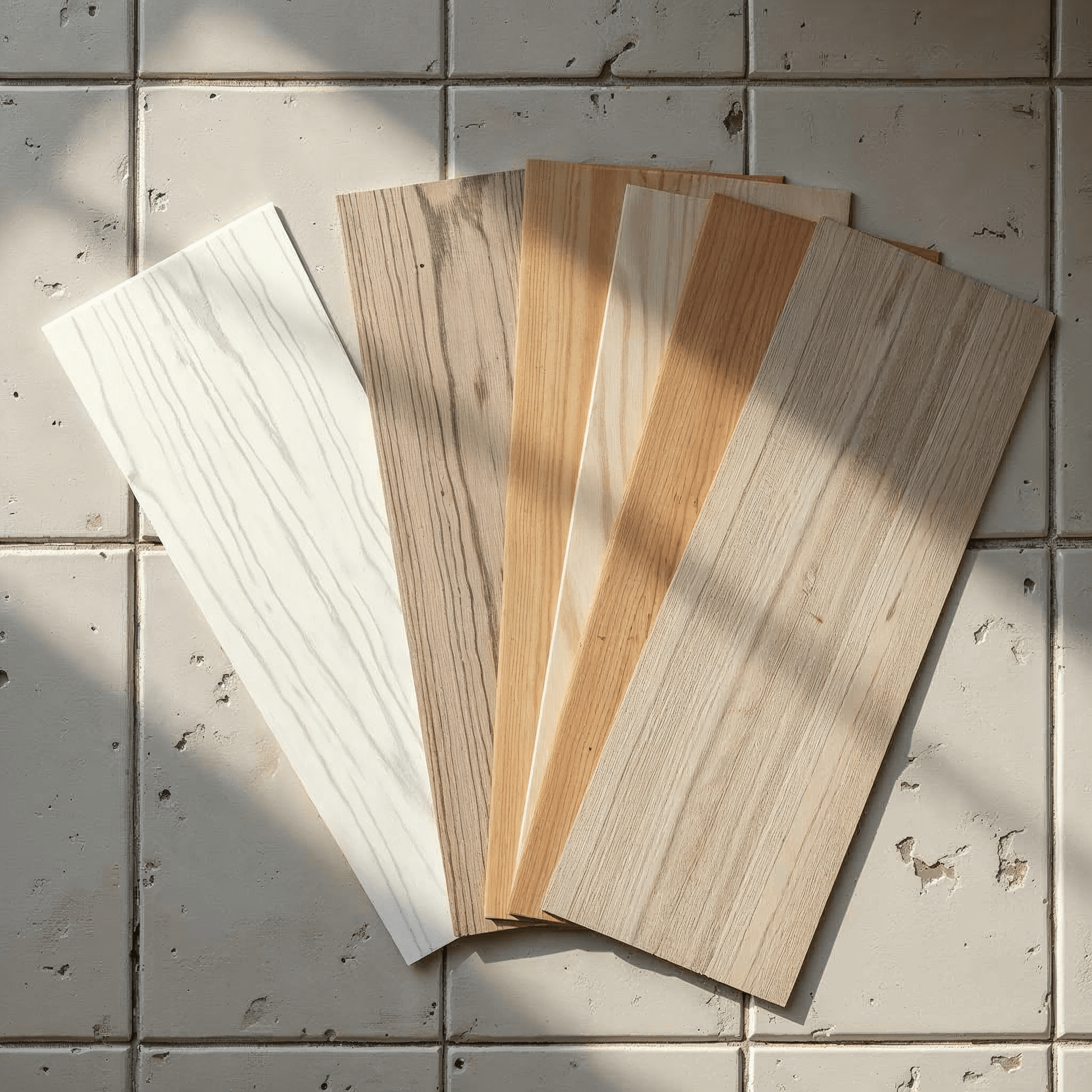 Verschiedene Bodenbelag-Muster zur Auswahl bei einer Renovierung