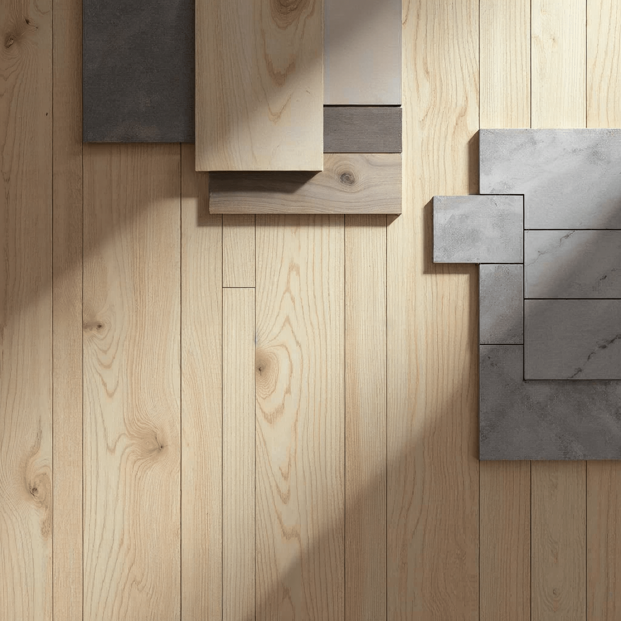 Verschiedene Bodenbelagsmuster für die Auswahl bei einer Kernsanierung