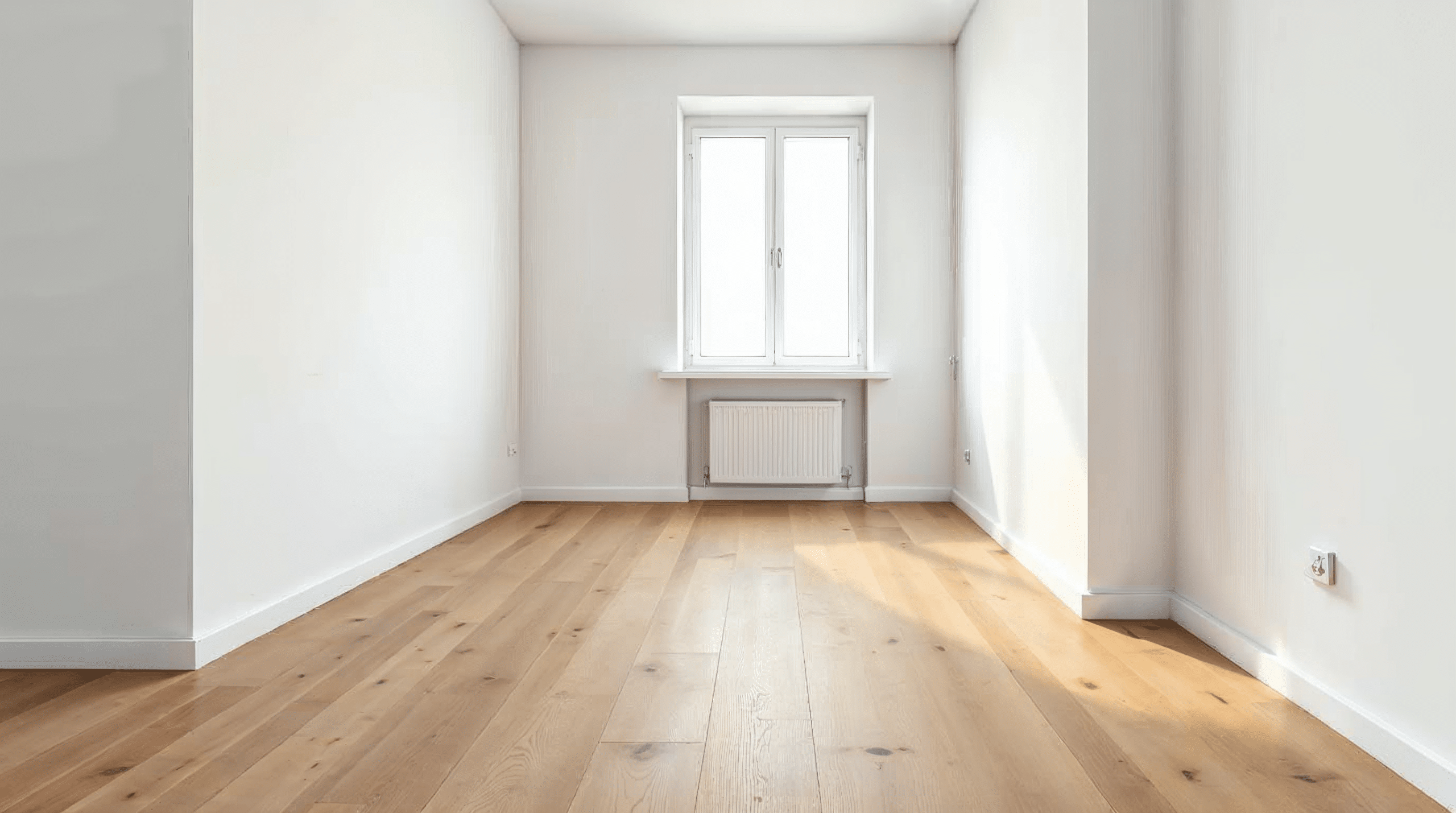 Fertig verlegter Vinylboden in Holzoptik in einem Wohnraum