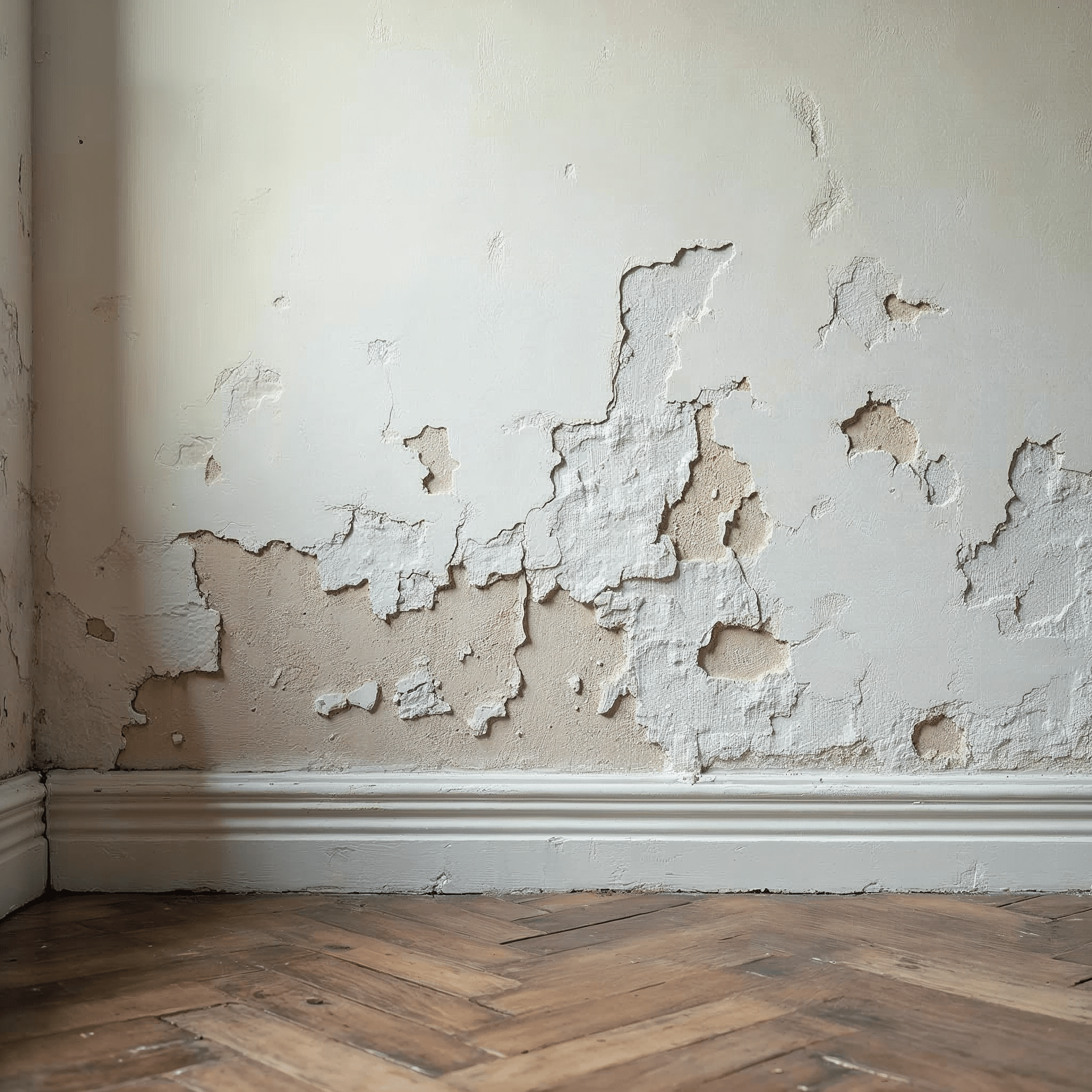 Feuchtigkeitsschaden hinter einer Innend\u00e4mmung in einem Bremer Altbau