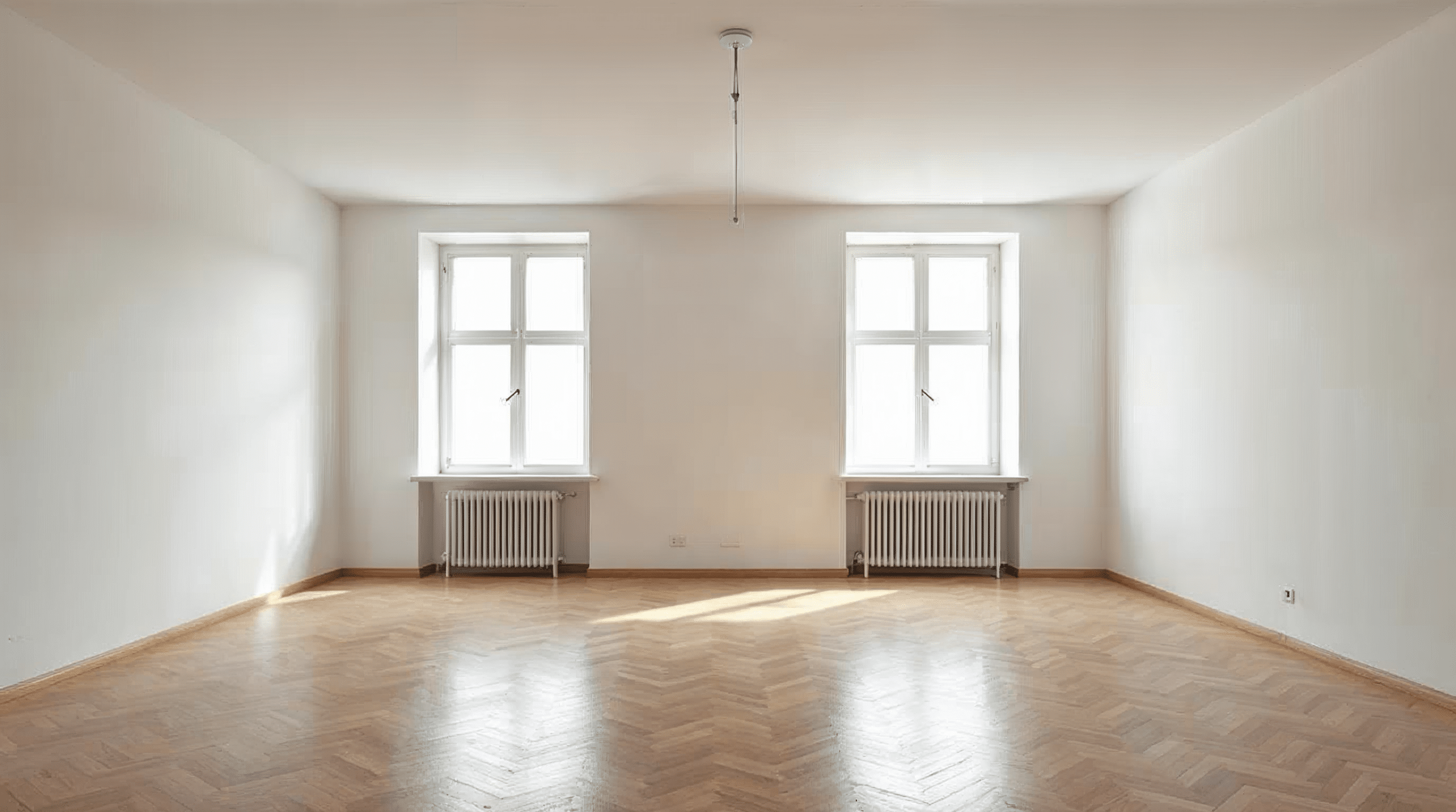 Großer ungeteilter Wohnraum vor der Aufteilung