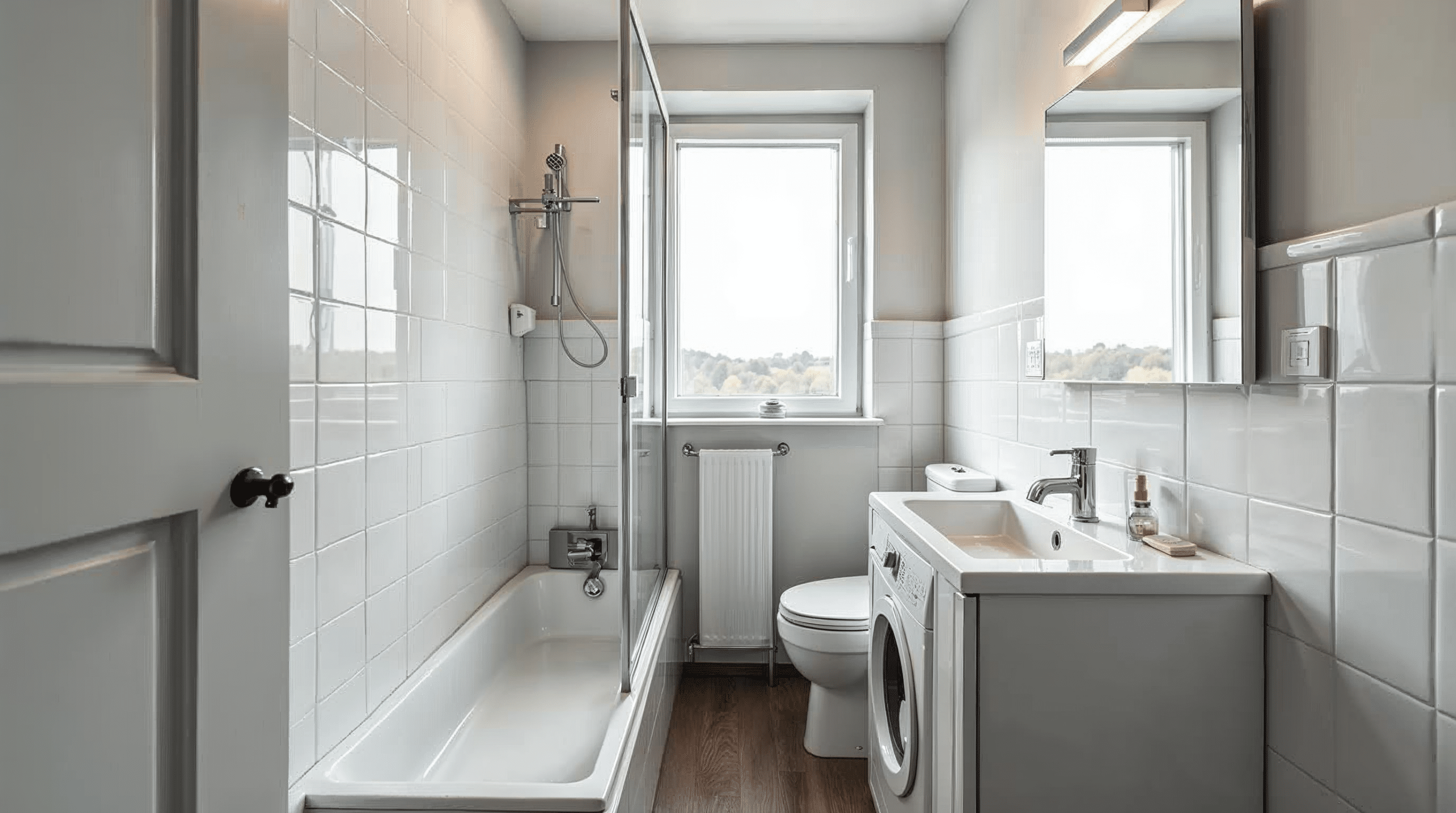 Kleines Bad saniert mit Dusche statt Wanne