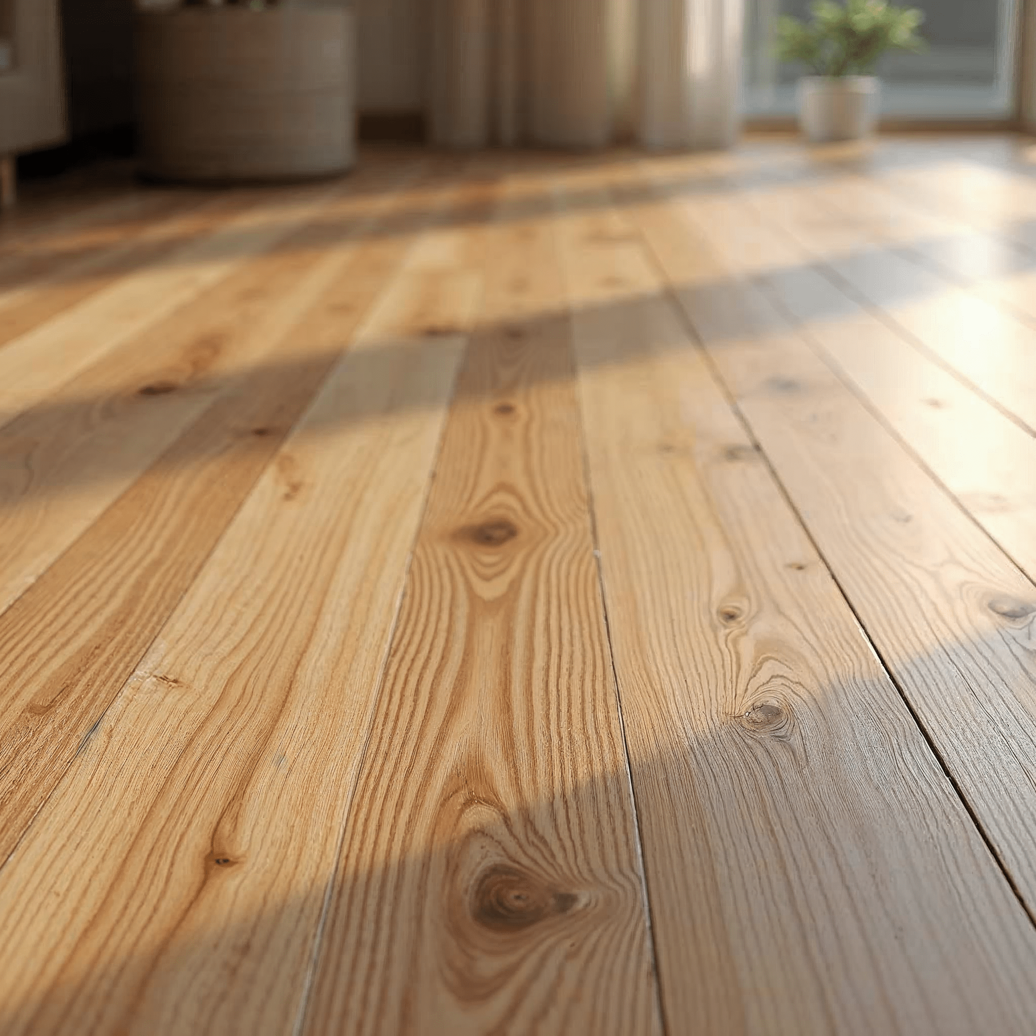 Detailaufnahme eines Eichenparkett-Bodens mit sichtbarer Maserung