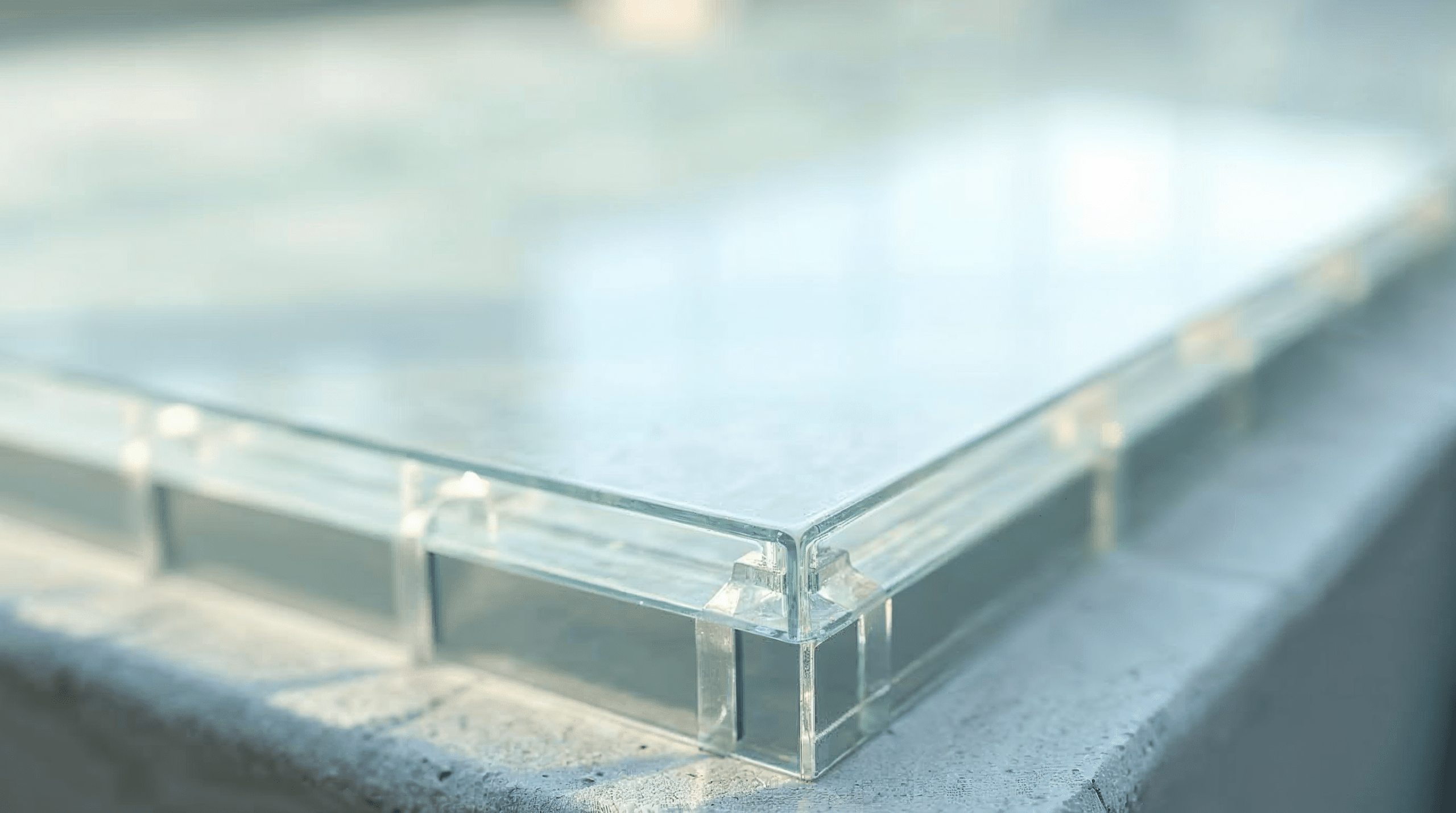 Polycarbonat-Stegplatten Detailansicht mit Hohlkammerstruktur