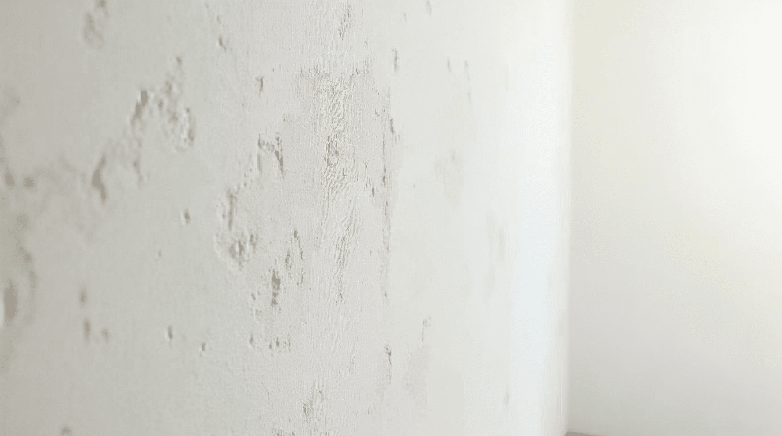 Detailaufnahme einer frisch verputzten Wand