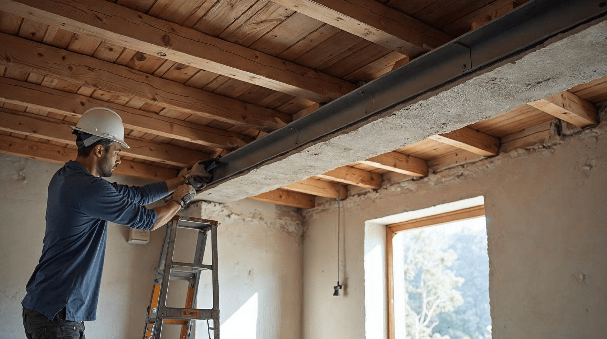Stahltraeger im Altbau nach Wanddurchbruch