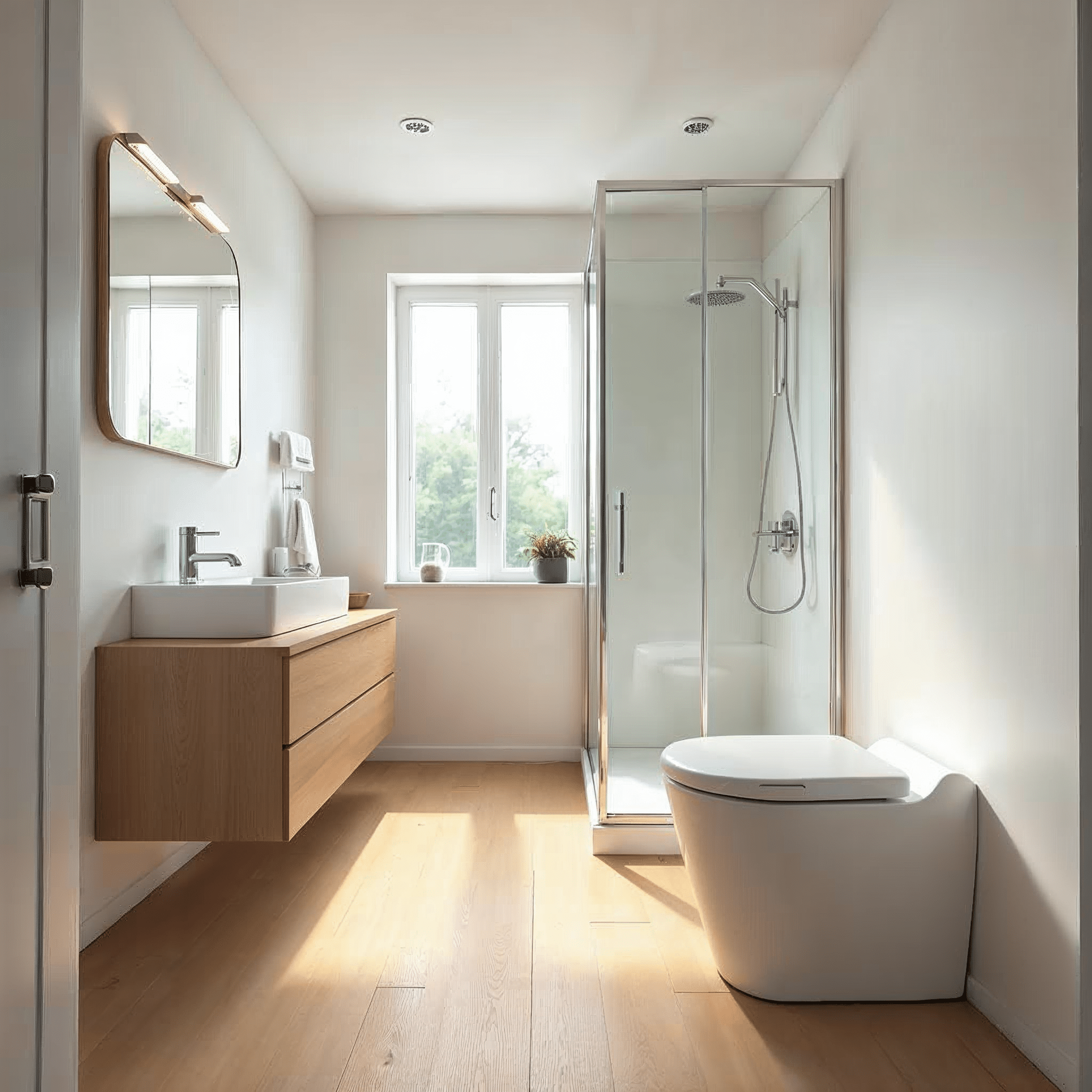 Fertig renoviertes Bad mit Vinylboden in Bremen