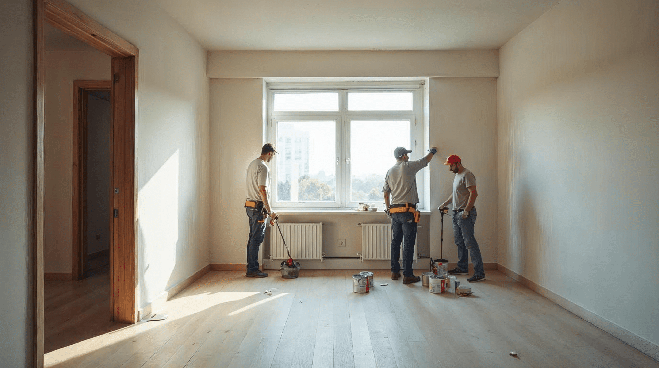Leere Wohnung während der Renovierung vor dem Einzug